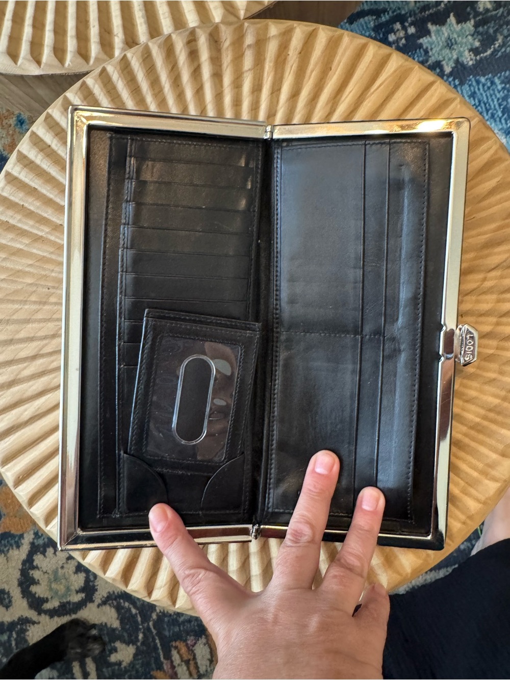 Lodis Black Patent Leather Clutch Wallet - Picture 7 of 8